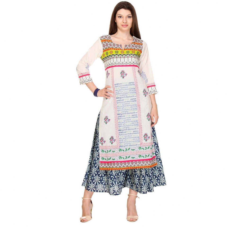 Varalika2 1 Multi Cotton Party Wear Printed Stitched Kurti