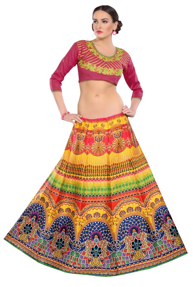 SAMREEN Yellow Paper Lehenga Choli