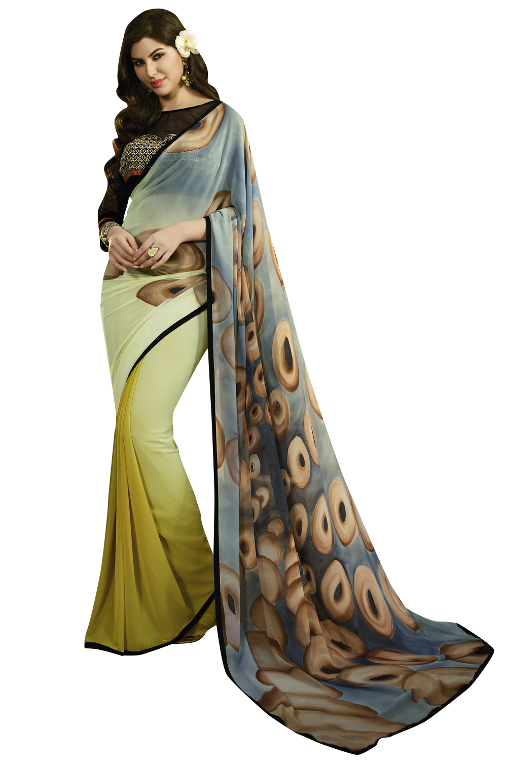 Georgette Multicoloured  Printed Women s Saree