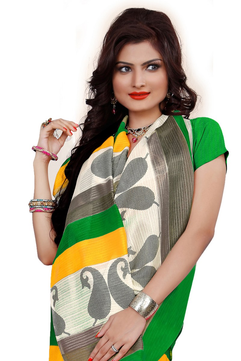 Pooja Sarees Yellow Bhagalpuri Casual Wear Sarees