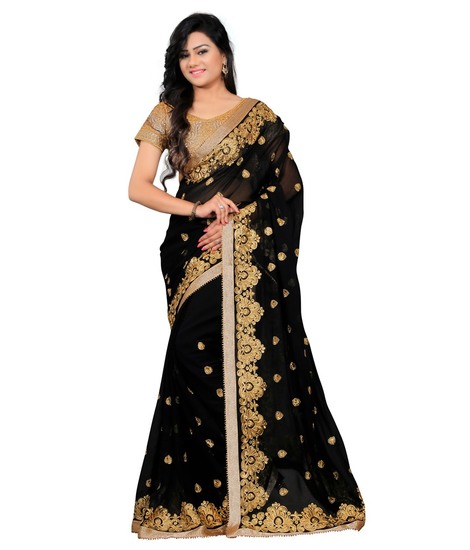 MARUTI ENTERPRISE BLACK C PALLU SAREE