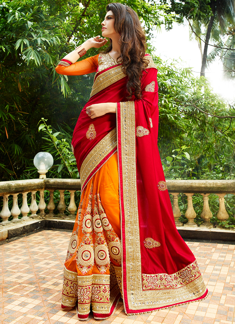 Kyrozz_red_and_Orange_Designer_Saree