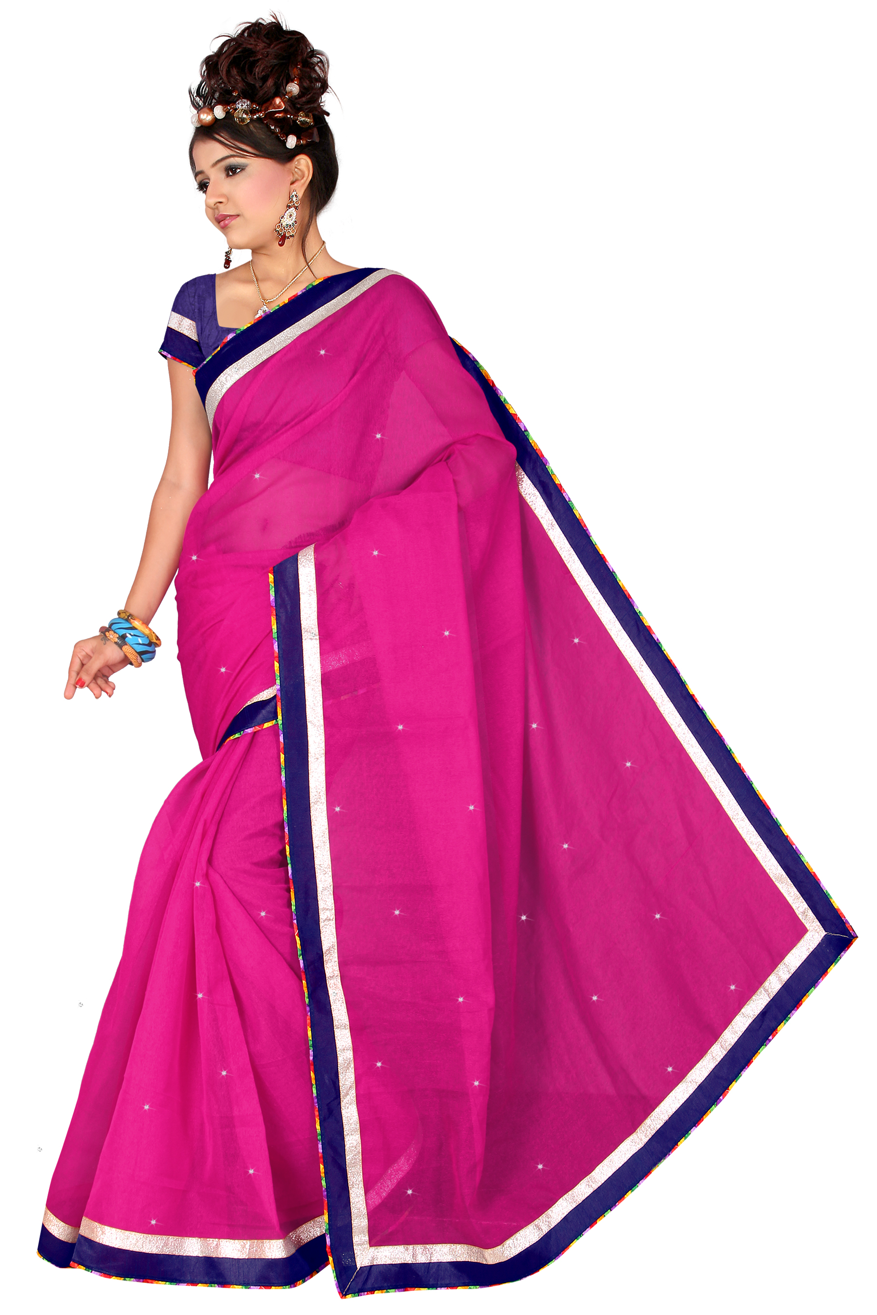 RAJJU_NET_PINK_SAREE